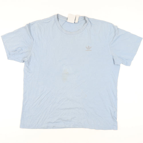 Adidas Men’s Blue Cotton Short Sleeve T-Shirt Size M Crew Neck Logo