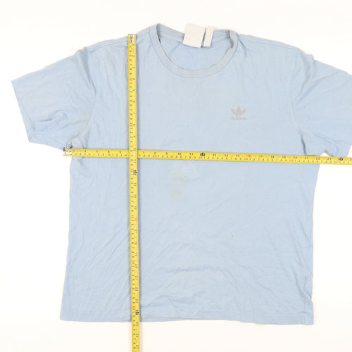 Adidas Men’s Blue Cotton Short Sleeve T-Shirt Size M Crew Neck Logo