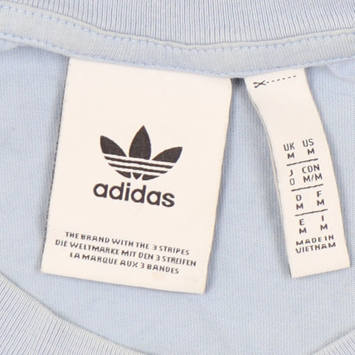 Adidas Men’s Blue Cotton Short Sleeve T-Shirt Size M Crew Neck Logo