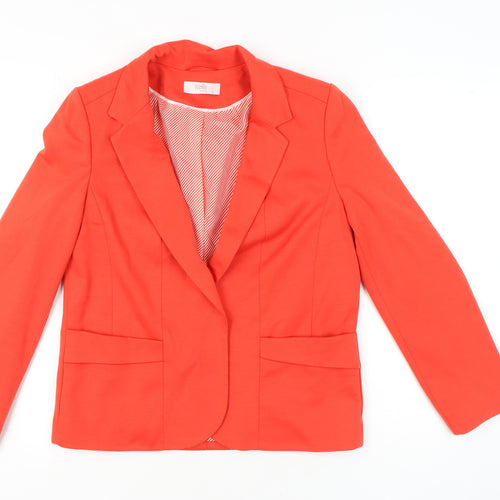 Wallis Petite Women's Red Blazer Jacket Size 12 Notch Lapel Tailored