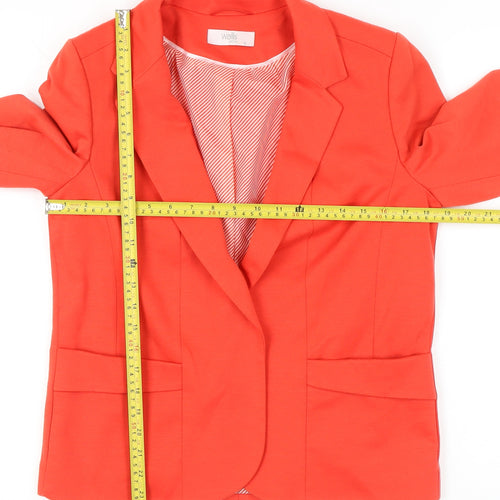 Wallis Petite Women's Red Blazer Jacket Size 12 Notch Lapel Tailored