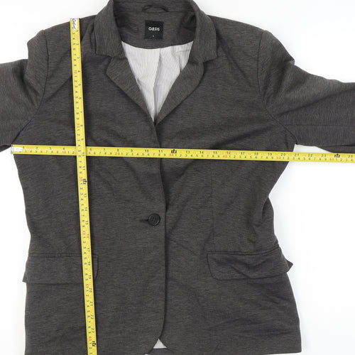 Oasis Women’s Grey Blazer Jacket L Regular Fit Business Casual