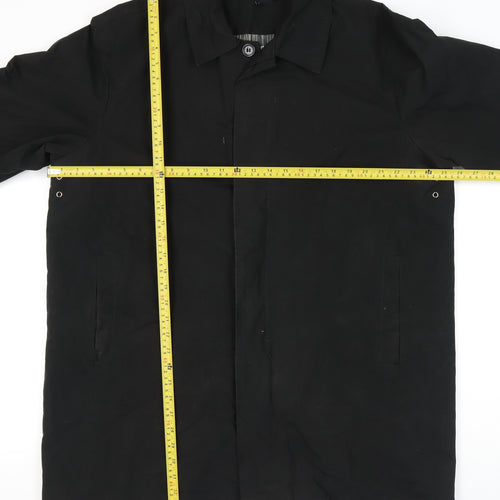 Tom English Men's Black Polyester Overcoat Jacket Size L