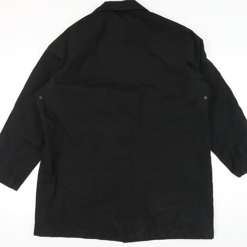 Tom English Men's Black Polyester Overcoat Jacket Size L