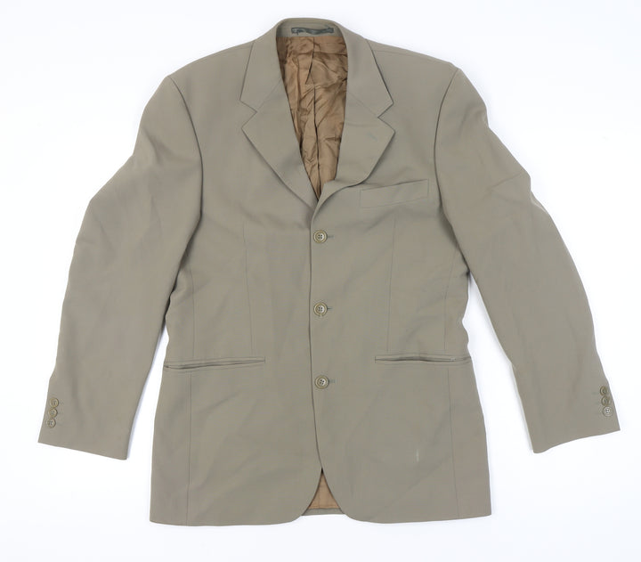 Burton Menswear Men's Beige 38in Blazer Jacket Wool Blend Regular Fit