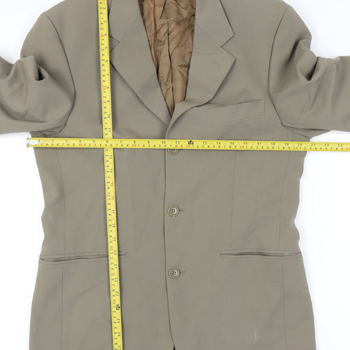 Burton Menswear Men's Beige 38in Blazer Jacket Wool Blend Regular Fit