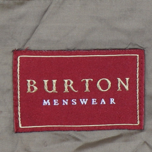 Burton Menswear Men's Beige 38in Blazer Jacket Wool Blend Regular Fit