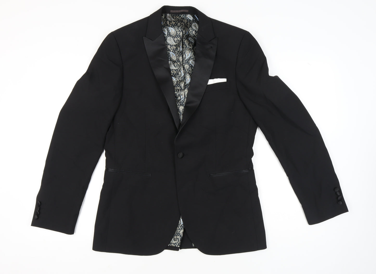 Next Men’s Black 40L Shawl Lapel Tuxedo Jacket Formal Blazer
