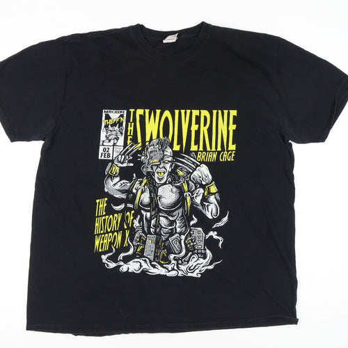 Gildan Men’s Black 2XL Wolverine Marvel Graphic Print T-Shirt