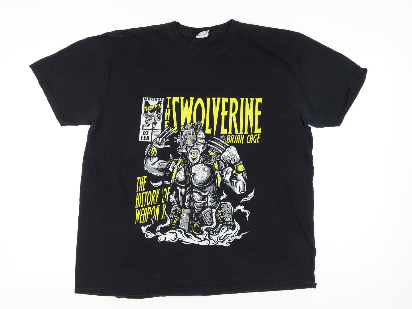 Gildan Men’s Black 2XL Wolverine Marvel Graphic Print T-Shirt