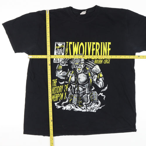 Gildan Men’s Black 2XL Wolverine Marvel Graphic Print T-Shirt