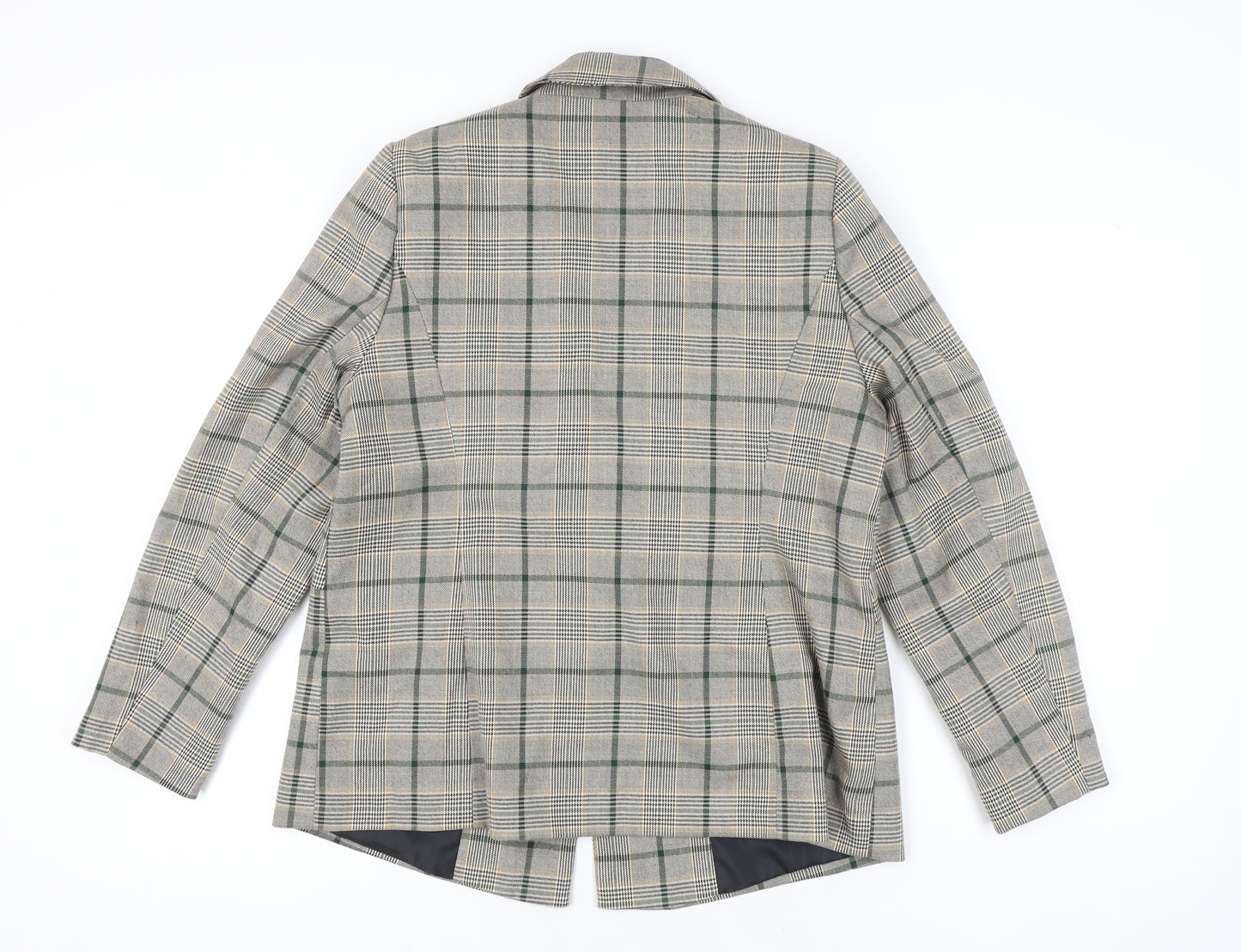 Tu Women Grey Check Blazer Size 16 Regular Fit Work Jacket