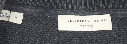 Selected Homme Men’s Blue Cotton Crew Neck Jumper Size M