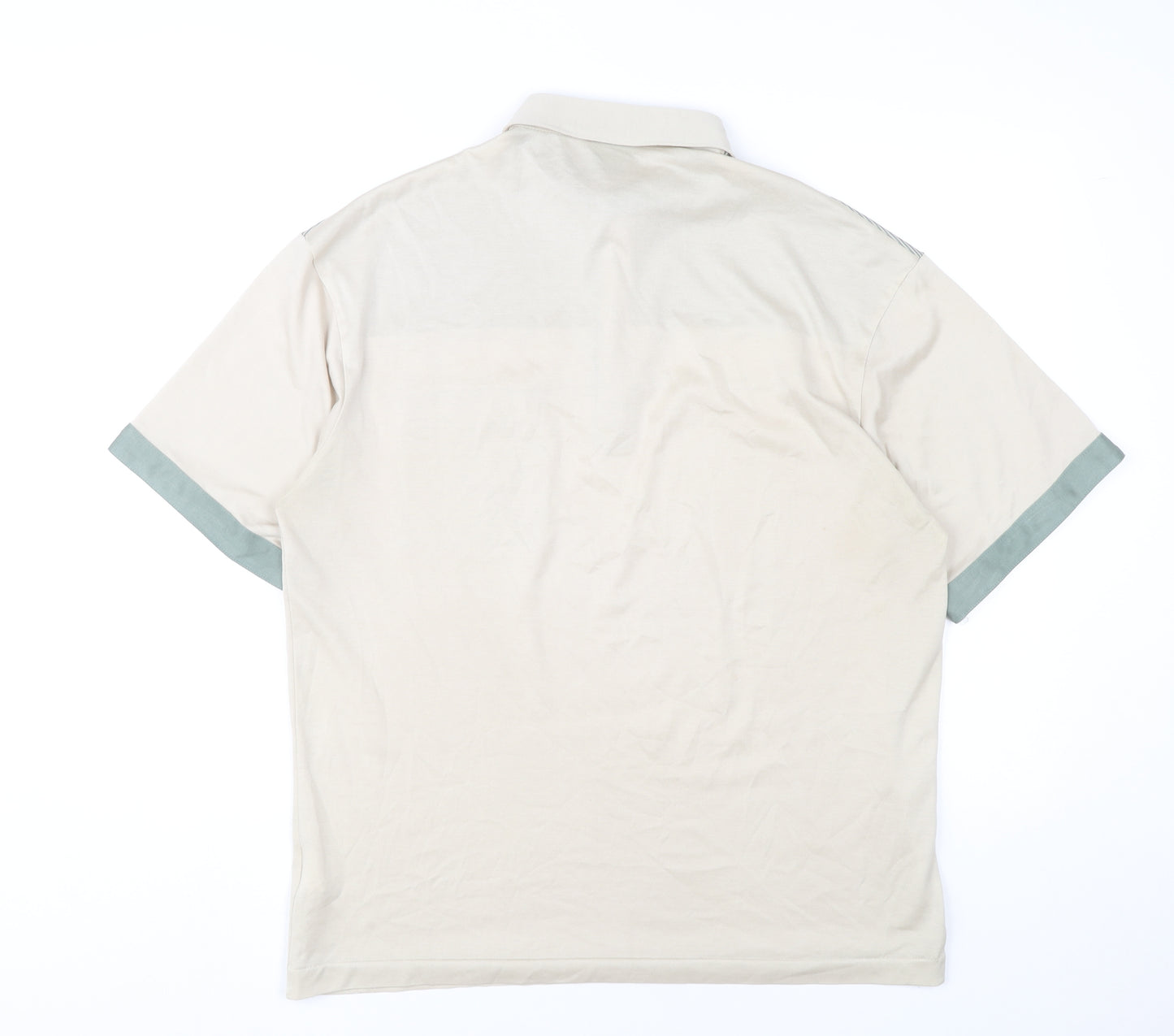 Canda Men’s Beige Polo Shirt M Short Sleeve Cotton Casual