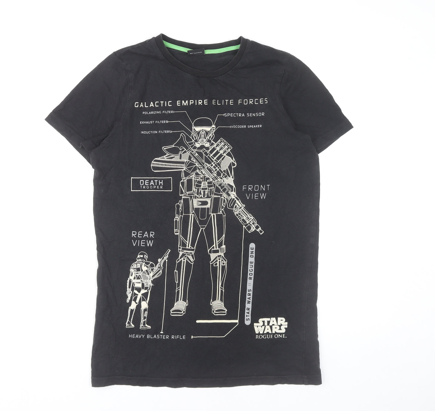 Star Wars Boys Black Graphic T-Shirt 11-12 Years Death Trooper Rogue One