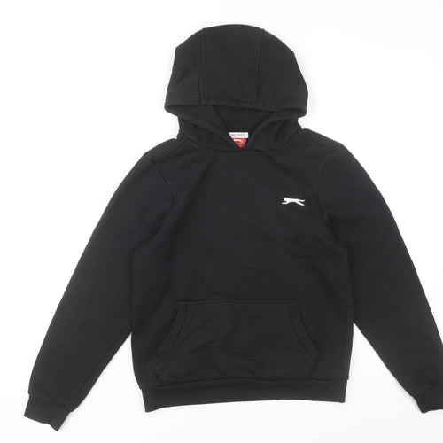Slazenger Boys Black Pullover Hoodie 13 Years Sports Casual Fleece
