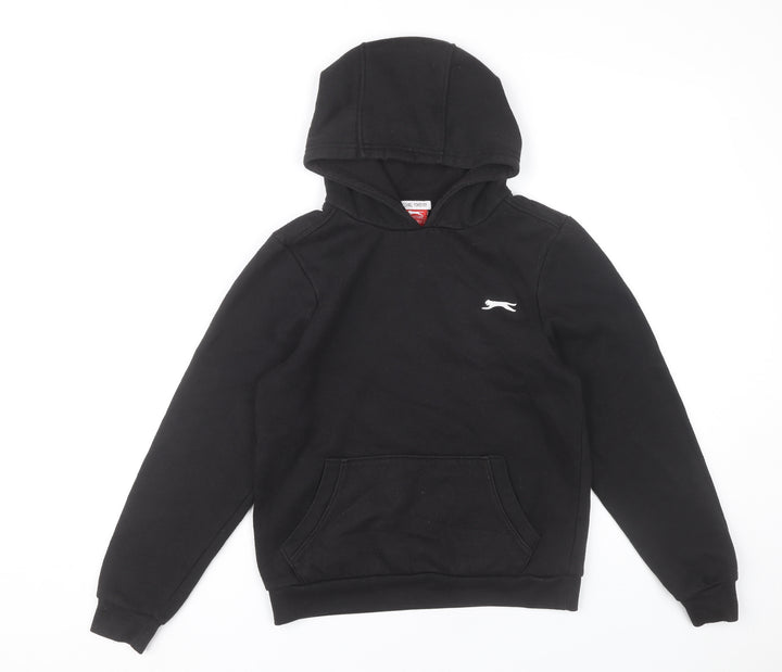 Slazenger Boys Black Pullover Hoodie 13 Years Sports Casual Fleece
