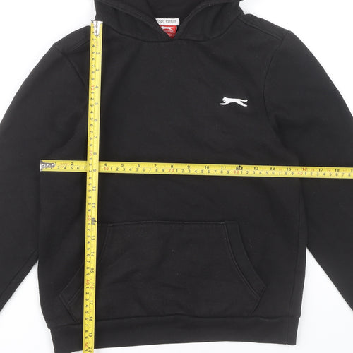 Slazenger Boys Black Pullover Hoodie 13 Years Sports Casual Fleece