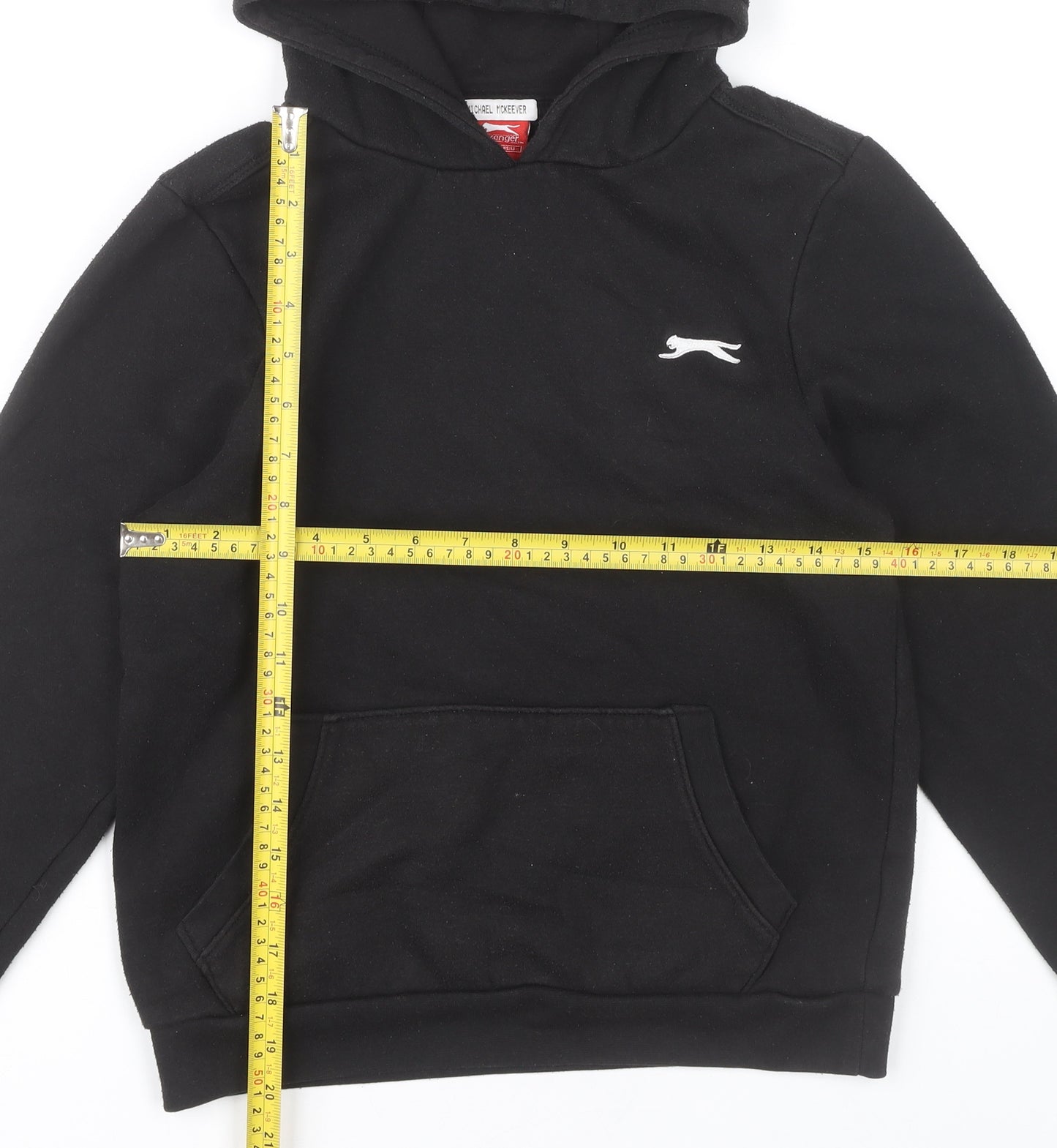 Slazenger Boys Black Pullover Hoodie 13 Years Sports Casual Fleece