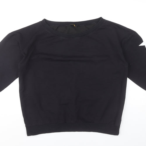 Jenerique Womens Black Sweatshirt UK 14 Pullover Star Sleeve