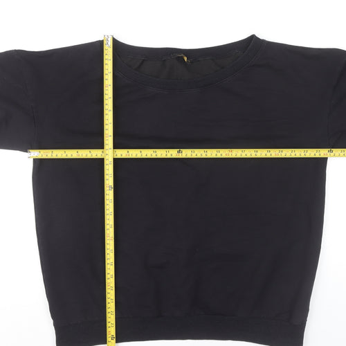 Jenerique Womens Black Sweatshirt UK 14 Pullover Star Sleeve