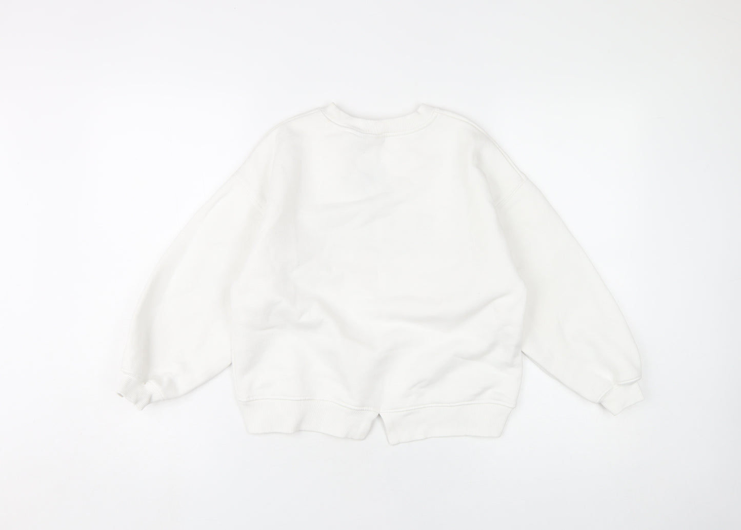 Zara Girls Disney Mickey White Pullover Sweatshirt 10 Years Cotton Blend