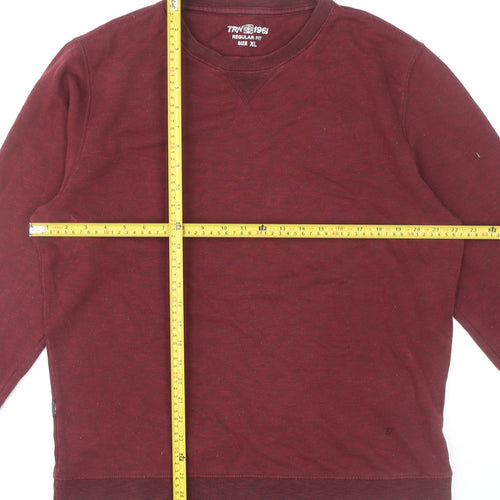 TRN 1961 Mens Red XL Crew Neck Pullover Sweatshirt Regular Fit