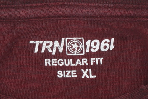 TRN 1961 Mens Red XL Crew Neck Pullover Sweatshirt Regular Fit