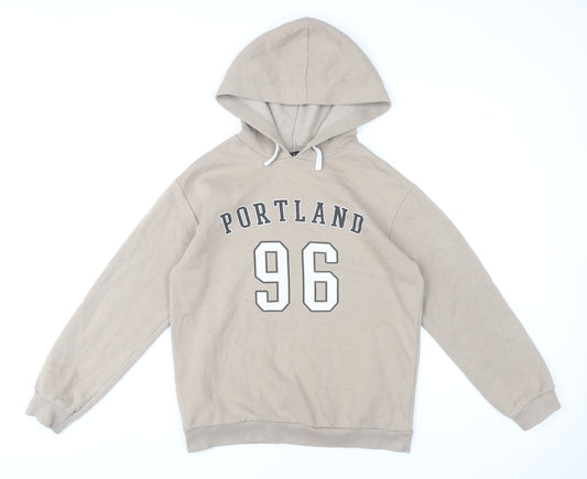 915 Generation Girls Beige Pullover Hoodie Age 12-13 Years Portland Print
