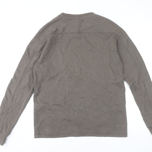 AllSaints Men’s Brown Small Crew Neck Cotton Sweatshirt