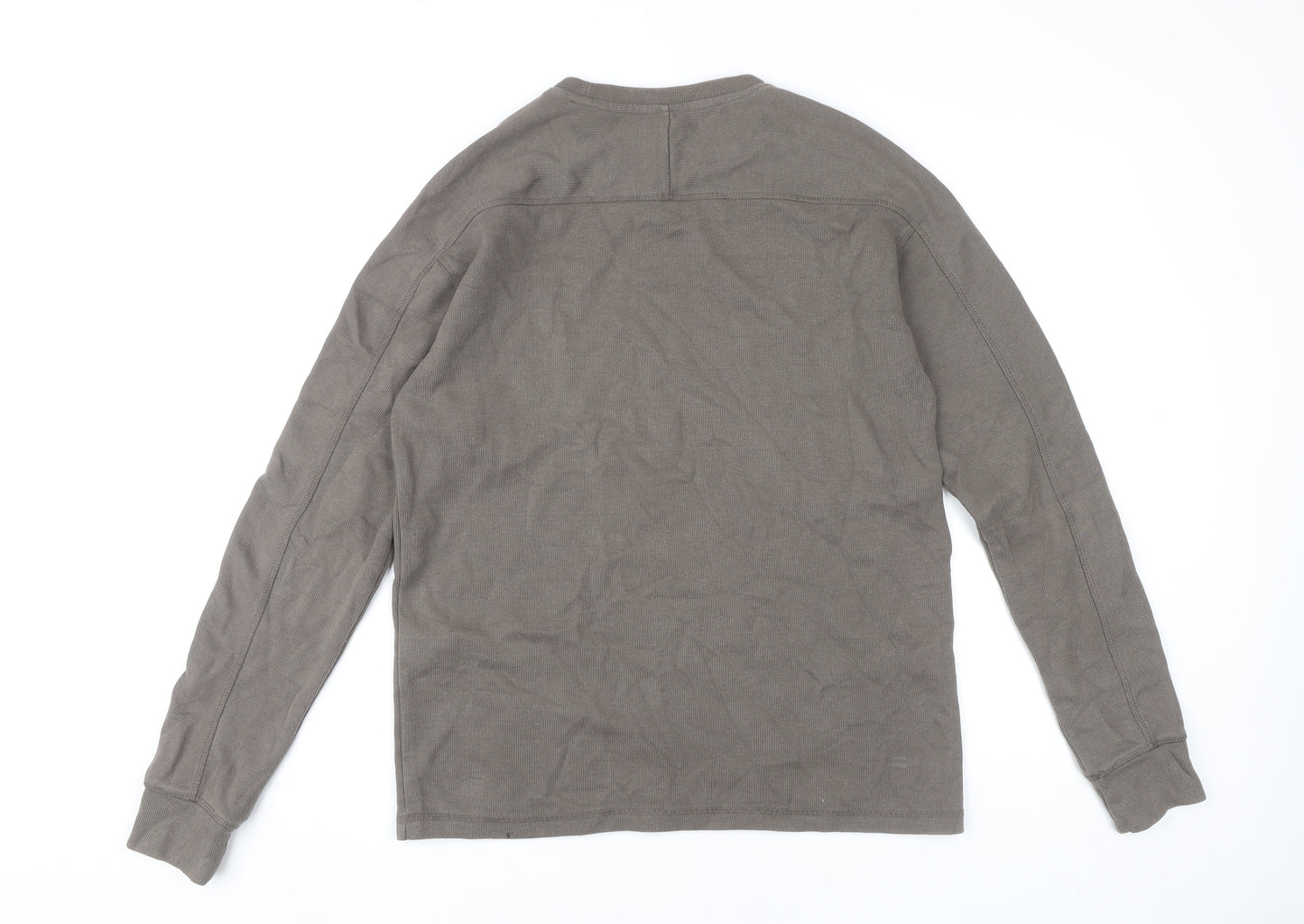 AllSaints Men’s Brown Small Crew Neck Cotton Sweatshirt