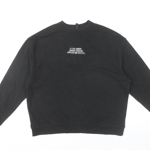 Nobody's Child Womens Black Small Sweatshirt Organic Cotton Blend