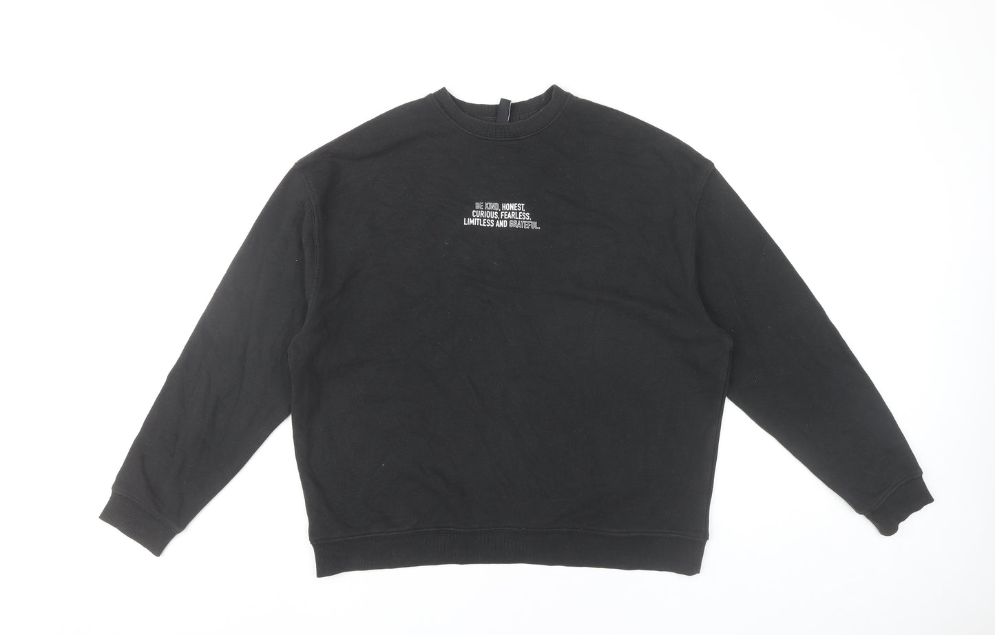 Nobody's Child Womens Black Small Sweatshirt Organic Cotton Blend