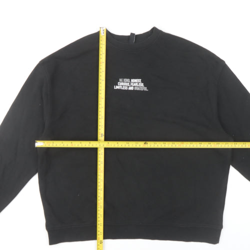 Nobody's Child Womens Black Small Sweatshirt Organic Cotton Blend