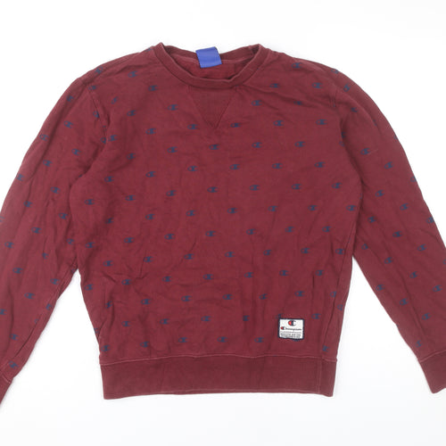 Champion Men’s Red XS Pullover Sweatshirt Logo Crew Neck