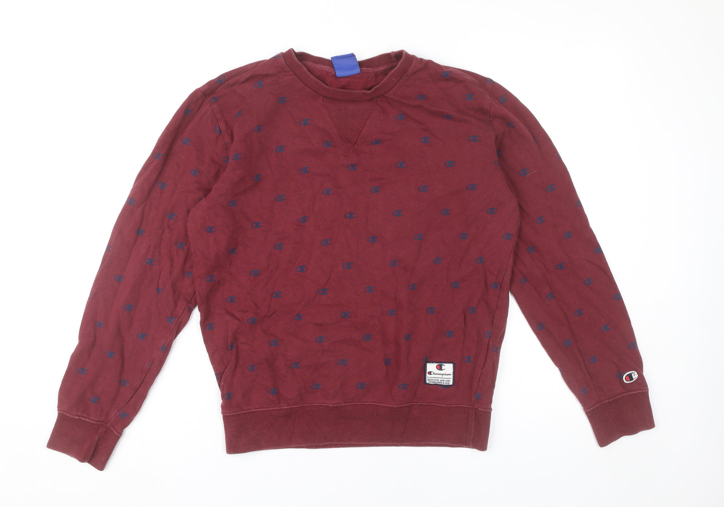 Champion Men’s Red XS Pullover Sweatshirt Logo Crew Neck