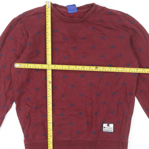 Champion Men’s Red XS Pullover Sweatshirt Logo Crew Neck
