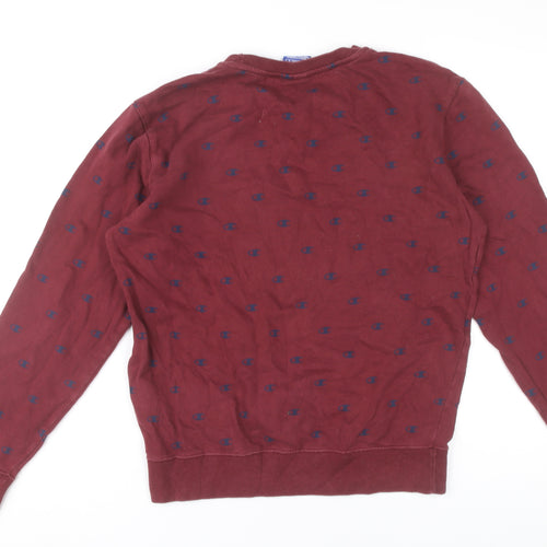 Champion Men’s Red XS Pullover Sweatshirt Logo Crew Neck