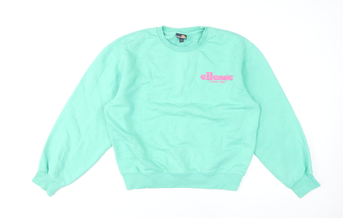 Ellesse Women’s Green Logo Sweatshirt UK 12 Pullover Long Sleeve