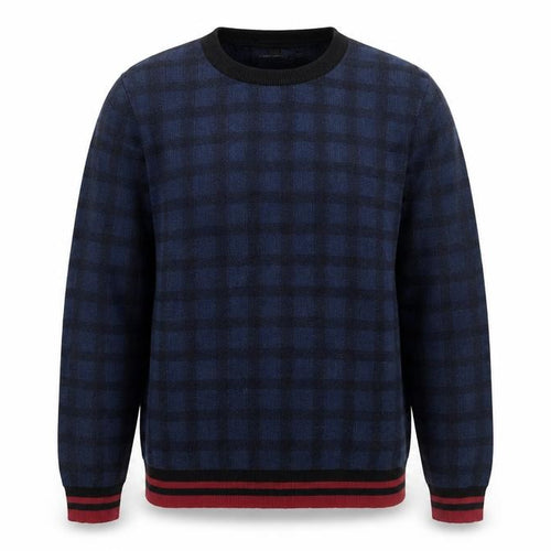 Topman Men’s Blue Check Crew Neck Jumper Pullover Size M Regular Fit