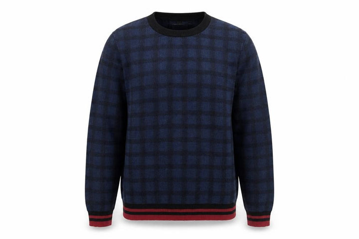 Topman Men’s Blue Check Crew Neck Jumper Pullover Size M Regular Fit