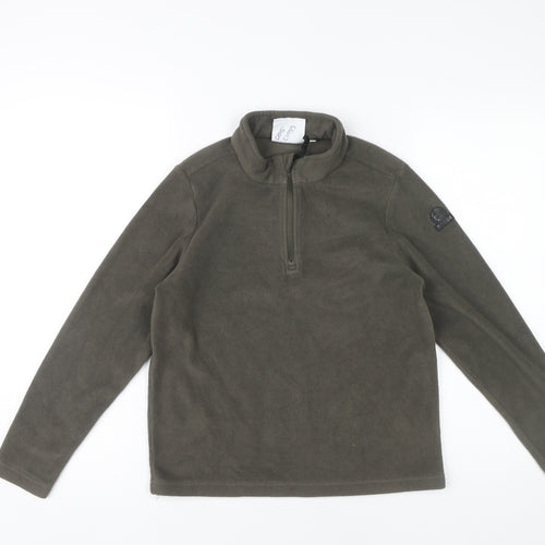 TOG24 Boys Green Fleece 1/4 Zip Sweatshirt Size 12 Years Hiking Outdoor