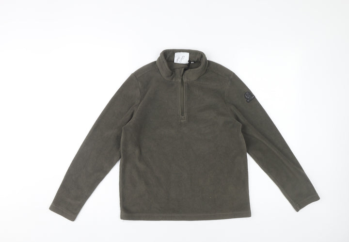 TOG24 Boys Green Fleece 1/4 Zip Sweatshirt Size 12 Years Hiking Outdoor