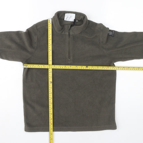 TOG24 Boys Green Fleece 1/4 Zip Sweatshirt Size 12 Years Hiking Outdoor