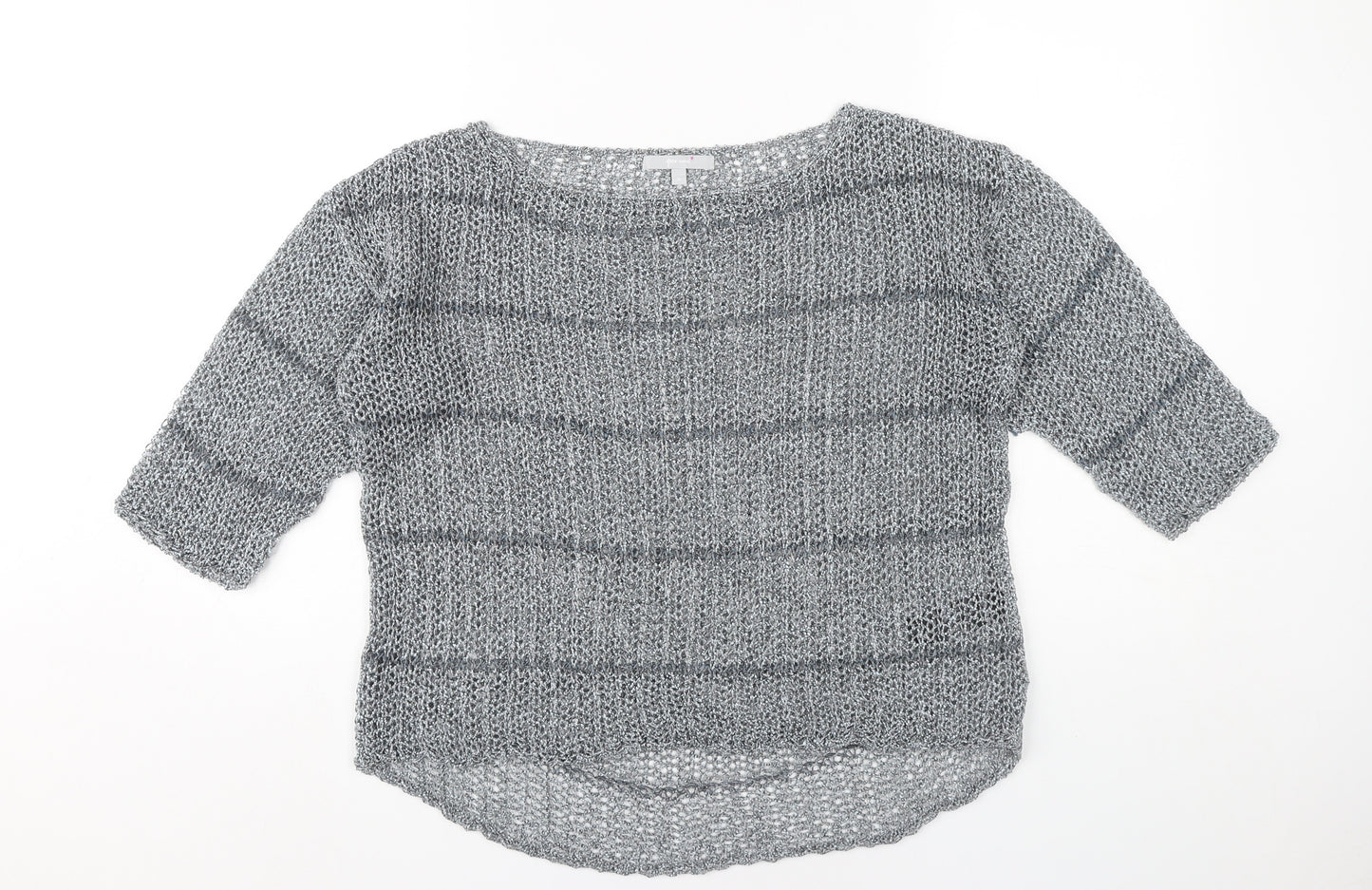 Marks and Spencer Women’s Grey Open-Knit Pullover Jumper Medium