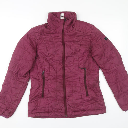 Decathlon Womens Purple M Puffer Jacket Lightweight Quilted Mid Length