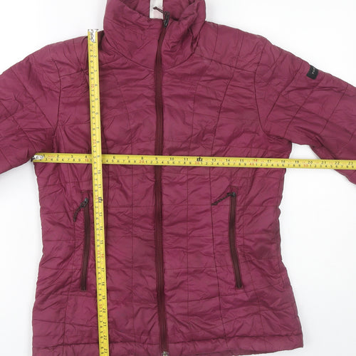 Decathlon Womens Purple M Puffer Jacket Lightweight Quilted Mid Length