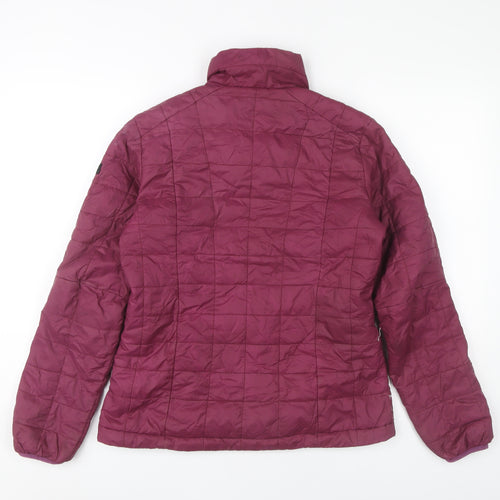 Decathlon Womens Purple M Puffer Jacket Lightweight Quilted Mid Length