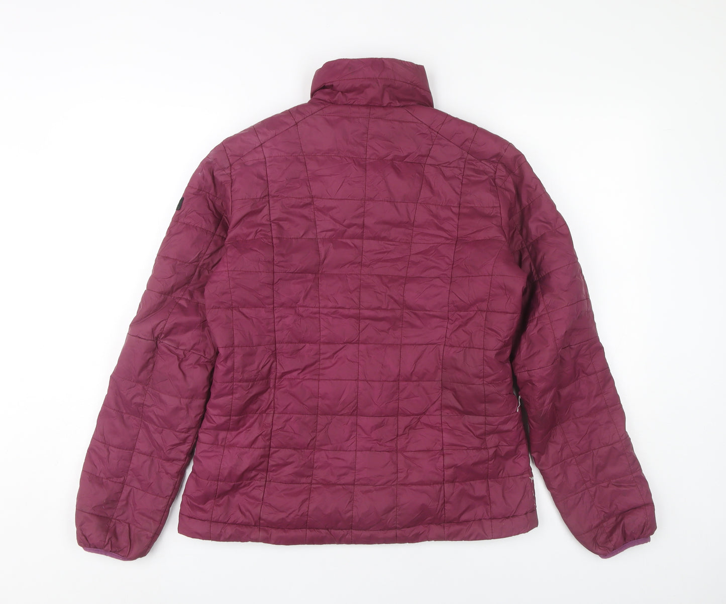 Decathlon Womens Purple M Puffer Jacket Lightweight Quilted Mid Length