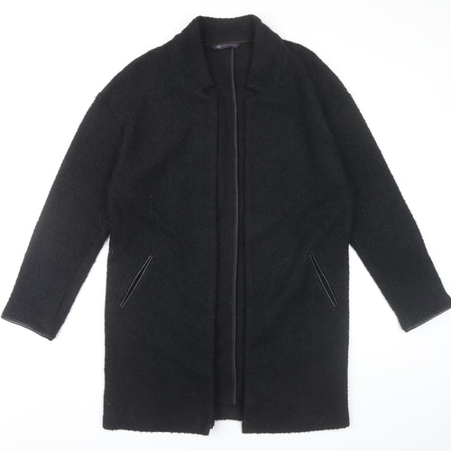 Marks and Spencer Womens Black Collared Longline Cardigan Size 10
